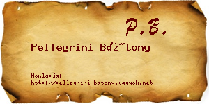 Pellegrini Bátony névjegykártya